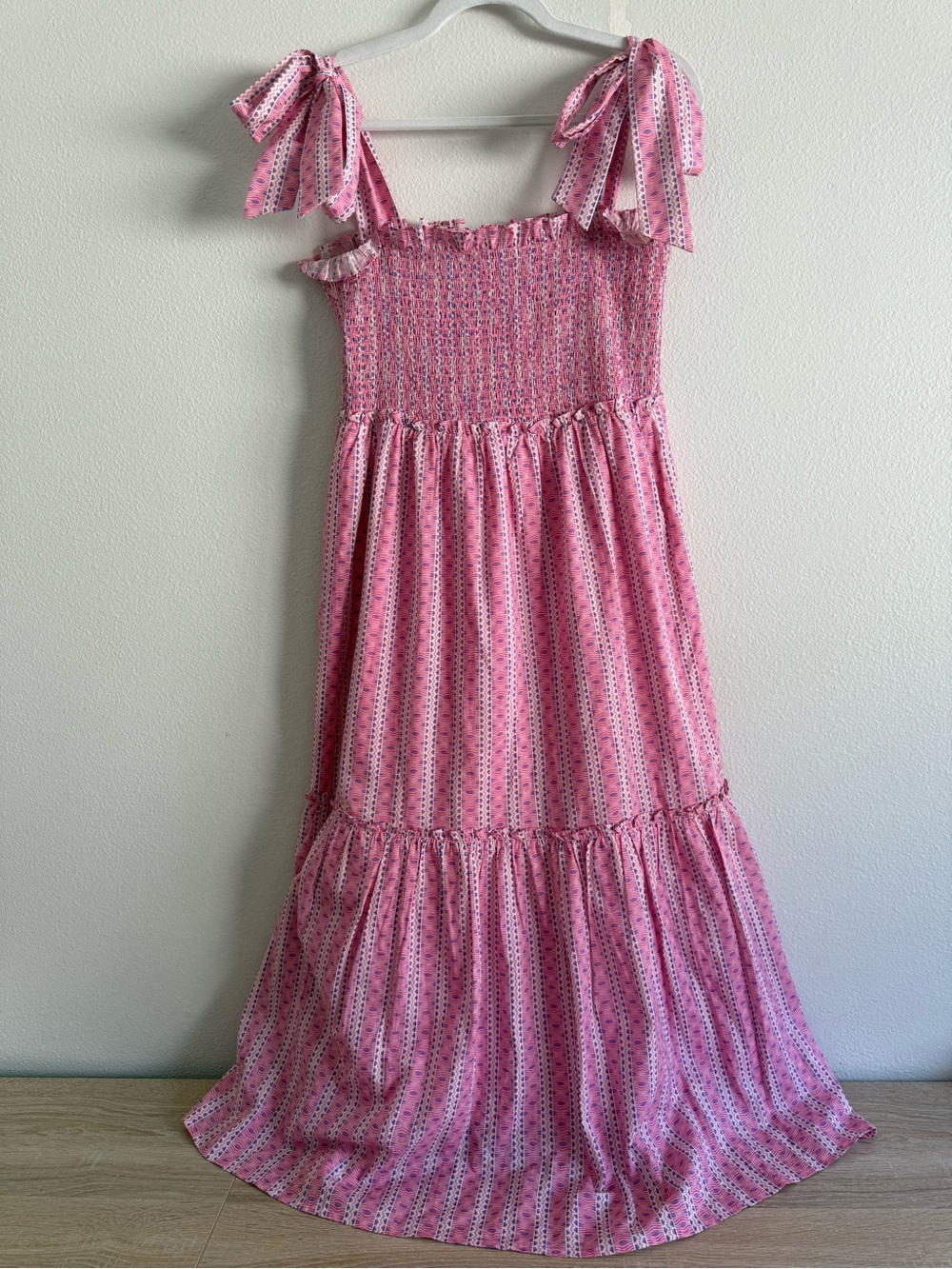 Tuckernuck x Cameran Eubanks Love Letters Smocked Chalmers pink Midi Dress Sz M - Picture 4 of 9